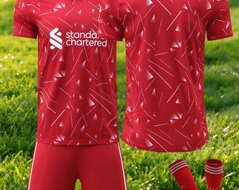 Custom 26/27 LFC-Style Home & Away Soccer Jersey Set Men's and Kids, mac allister, m.salah, isak, wirtz Football Uniform