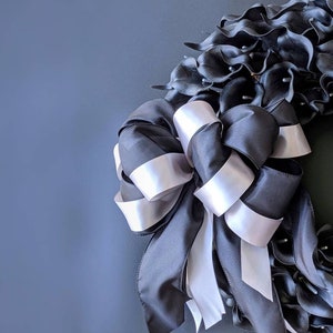 Halloween Wreath, Black Calla Lily Wreath, Black Wreath, Elegant Halloween Wreath, Wedding Wreath image 5