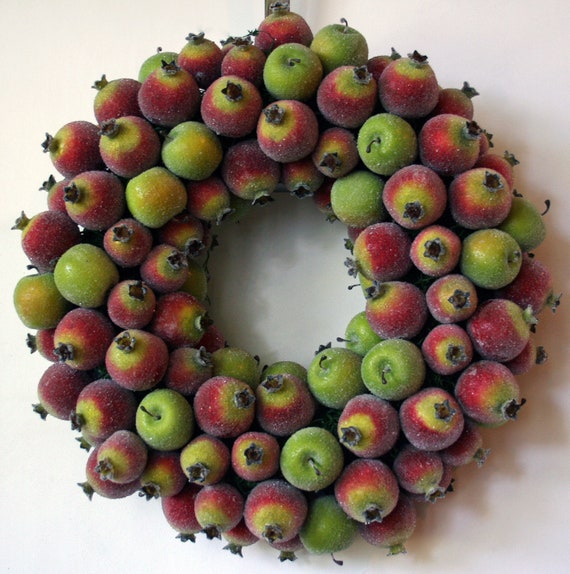 Fruit Wreath, Sugared Apple and Pomegranate Fruit Wreath