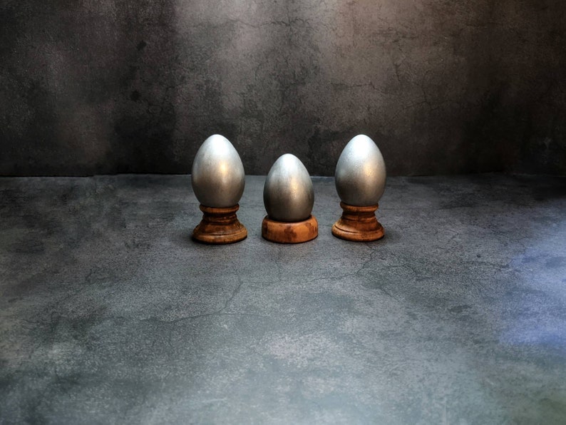 Decorative Easter Eggs, Easter Eggs, Metallic Eggs, Pewter Gilded Eggs image 1