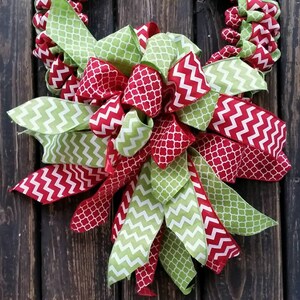 Christmas Wreath, Holiday Wreath, Ribbon Wreath, Christmas Ribbon Wreath image 3