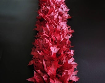 Garland, Preserved Red Oak Leaf Garland, Christmas Garland, Fall Garland, Autumn Garland, Thanksgiving Garland