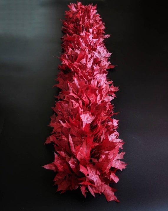 Preserved Red Oak Leaf Garland