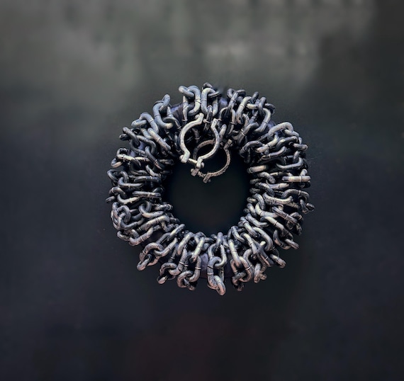 Black and Silver Halloween Shackle Wreath