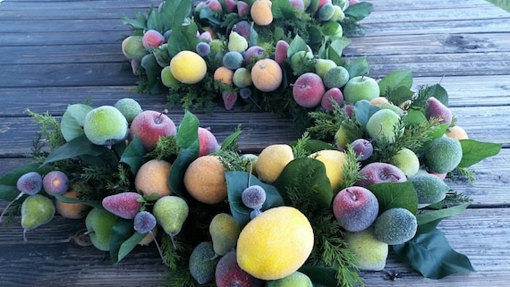 Garland, Fruit Garland, Sugared Fruit Garland, Christmas Garland, Holiday Garland, Wedding Garland