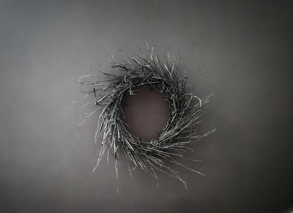 Halloween Wreath, Black Twig Wreath, Fall Wreath, Gothic Twig Wreath
