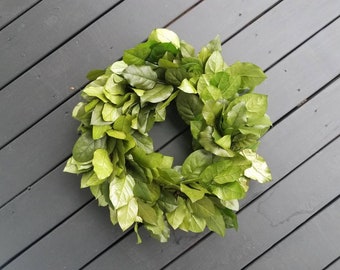 Wreath -  Dried Flower Wreath  -  Lemon Leaf Wreath - Salal Wreath - Wedding Wreath