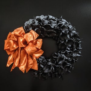 Halloween Wreath, Black Calla Lily Wreath, Black Wreath, Elegant Halloween Wreath, Wedding Wreath image 9