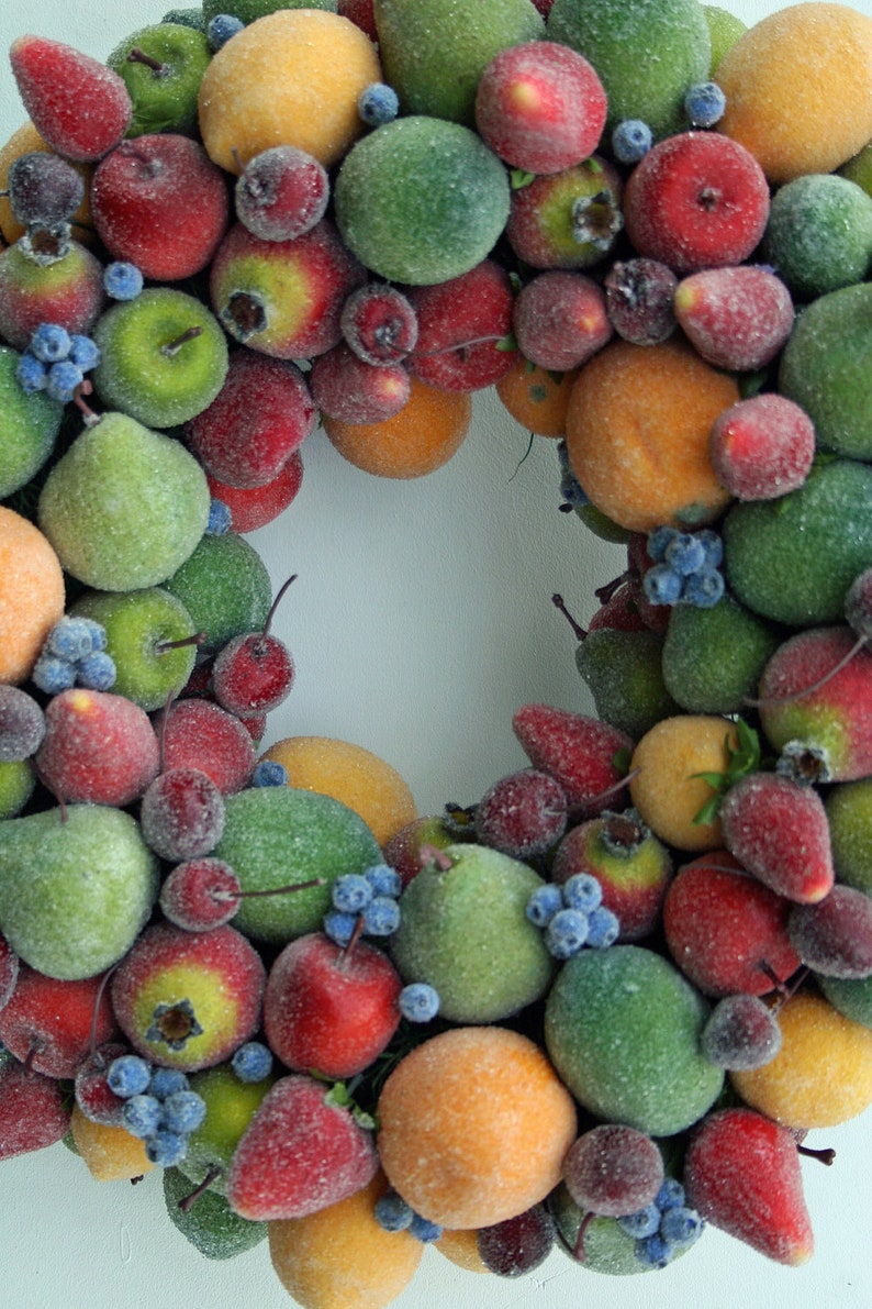 Christmas Wreath, Sugared Fruit Wreath image 2