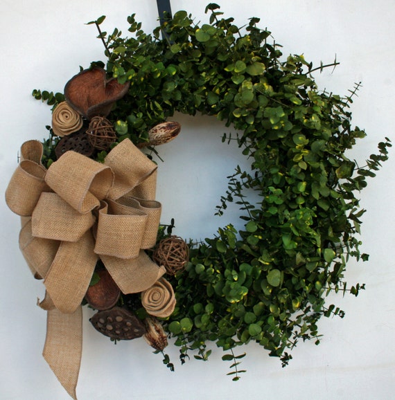 Eucalyptus Wreath With Pods and Bow