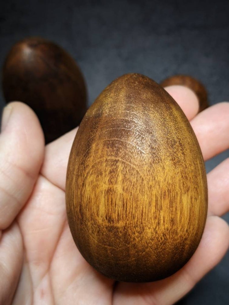 Decorative Easter Eggs, Easter Eggs, Wood Eggs, Two Stained Wood Eggs image 3