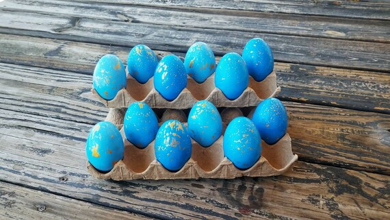 Decorative Easter Eggs, Artifical Easter Eggs, Gold Speckled Eggs, Blue Ombre Eggs