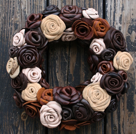 Wreath, Leather Flower Wreath