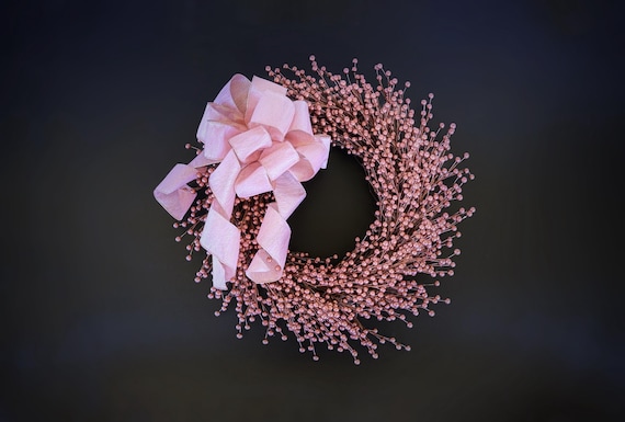 Sale READY TO SHIP Rose Gold Berry Wreath, Berry Wreath, Wedding Wreath, Holiday Wreath, Christmas Wreath