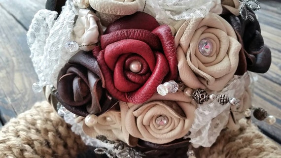 Bouquet, Leather and Lace Bridal Bouquet