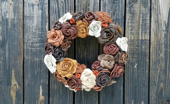 Wreath, Leather Flower Wreath