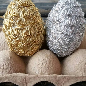 Decorative Easter Eggs, Metallic  Eggs, Easter Vase Filler,