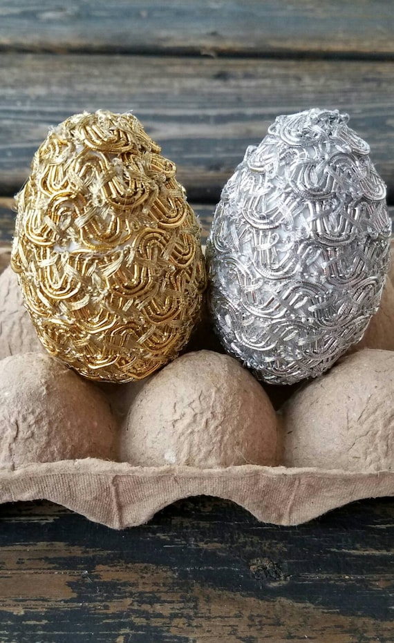 Decorative Easter Eggs, Metallic  Eggs, Easter Vase Filler,