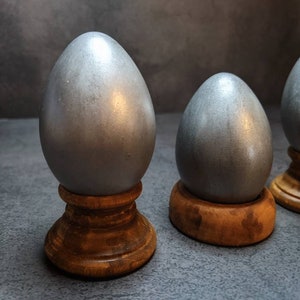 Decorative Easter Eggs, Easter Eggs, Metallic Eggs, Pewter Gilded Eggs image 7