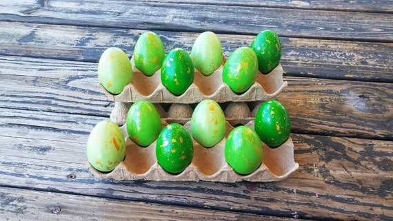Decorative Easter Eggs, Artifical Easter Eggs, Gold Speckled Eggs, Green Ombre Eggs