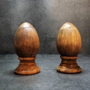 Decorative Easter Eggs, Easter Eggs, Wood Eggs, Two Stained Wood Eggs image 9