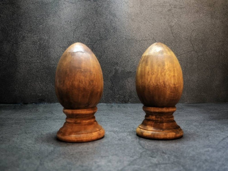 Decorative Easter Eggs, Easter Eggs, Wood Eggs, Two Stained Wood Eggs image 9