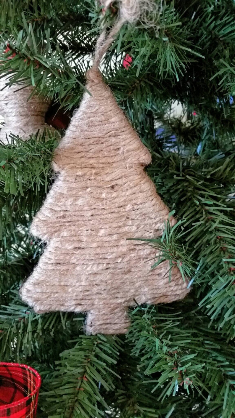 Christmas Ornament Jute Rope Christmas Tree Etsy