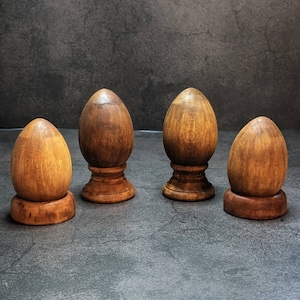 Decorative Easter Eggs, Easter Eggs, Wood Eggs, Two Stained Wood Eggs image 1