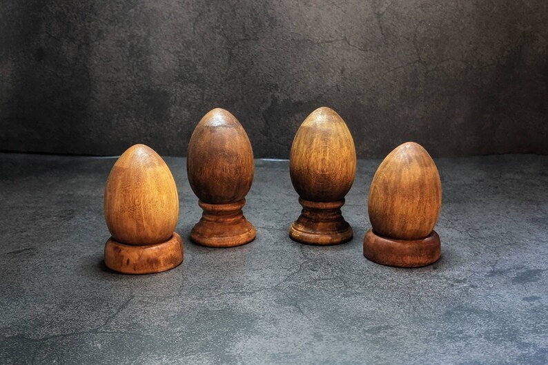 Decorative Easter Eggs, Easter Eggs, Wood Eggs, Two Stained Wood Eggs image 1