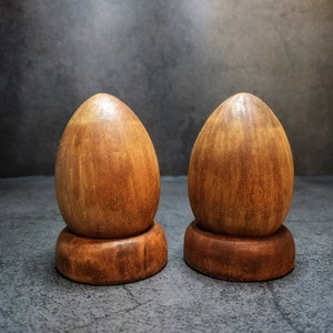 Decorative Easter Eggs, Easter Eggs, Wood Eggs, Two Stained Wood Eggs image 8