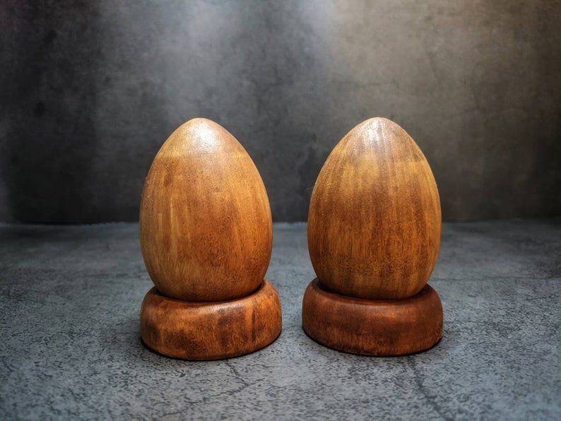 Decorative Easter Eggs, Easter Eggs, Wood Eggs, Two Stained Wood Eggs image 8