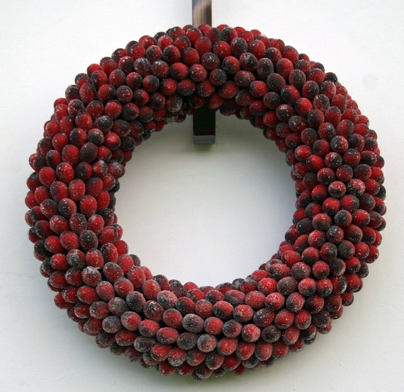 Fruit Wreath, Frosted Cranberry Fruit Wreath
