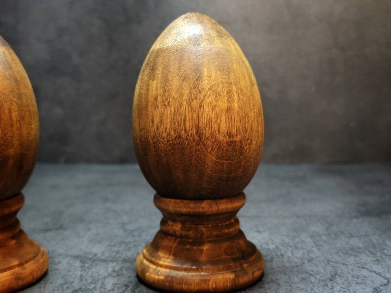 Decorative Easter Eggs, Easter Eggs, Wood Eggs, Two Stained Wood Eggs image 5