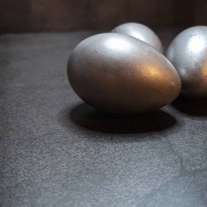 Decorative Easter Eggs, Easter Eggs, Metallic Eggs, Pewter Gilded Eggs image 3
