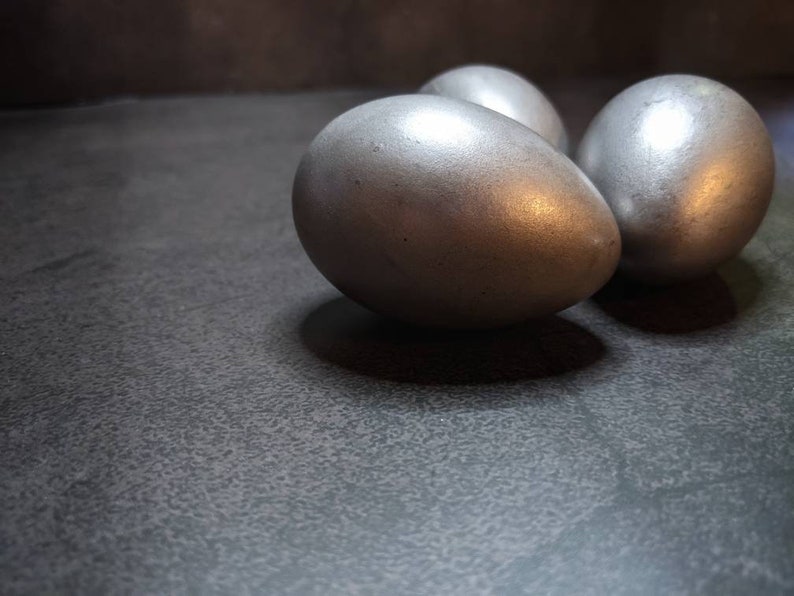 Decorative Easter Eggs, Easter Eggs, Metallic Eggs, Pewter Gilded Eggs image 3