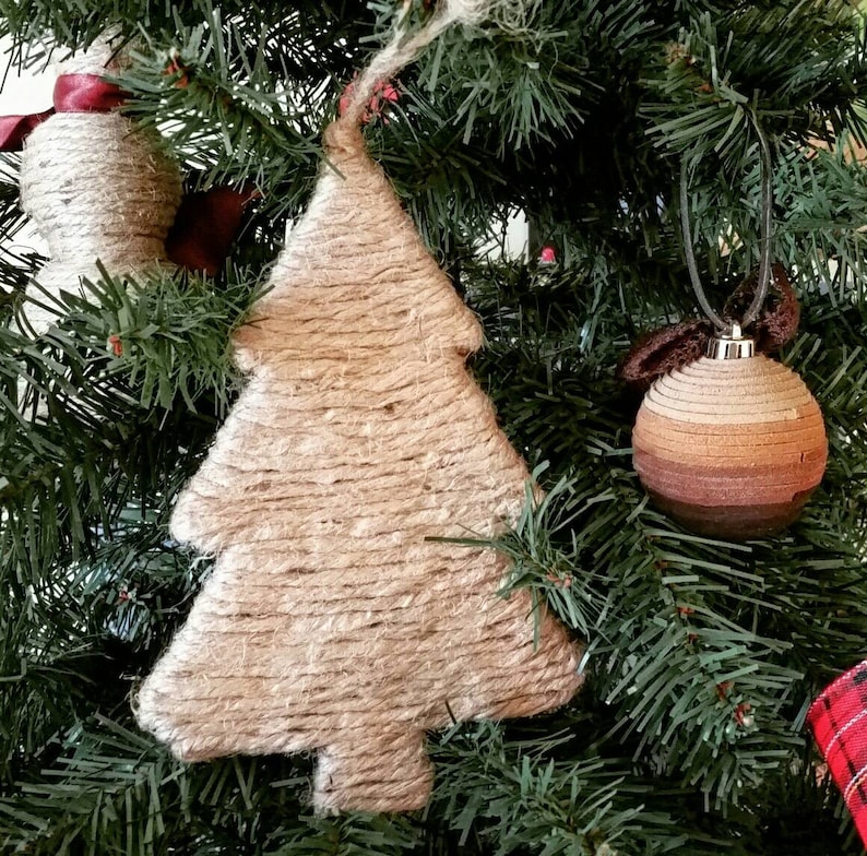 Christmas Ornament, Jute Rope Christmas Tree image 1
