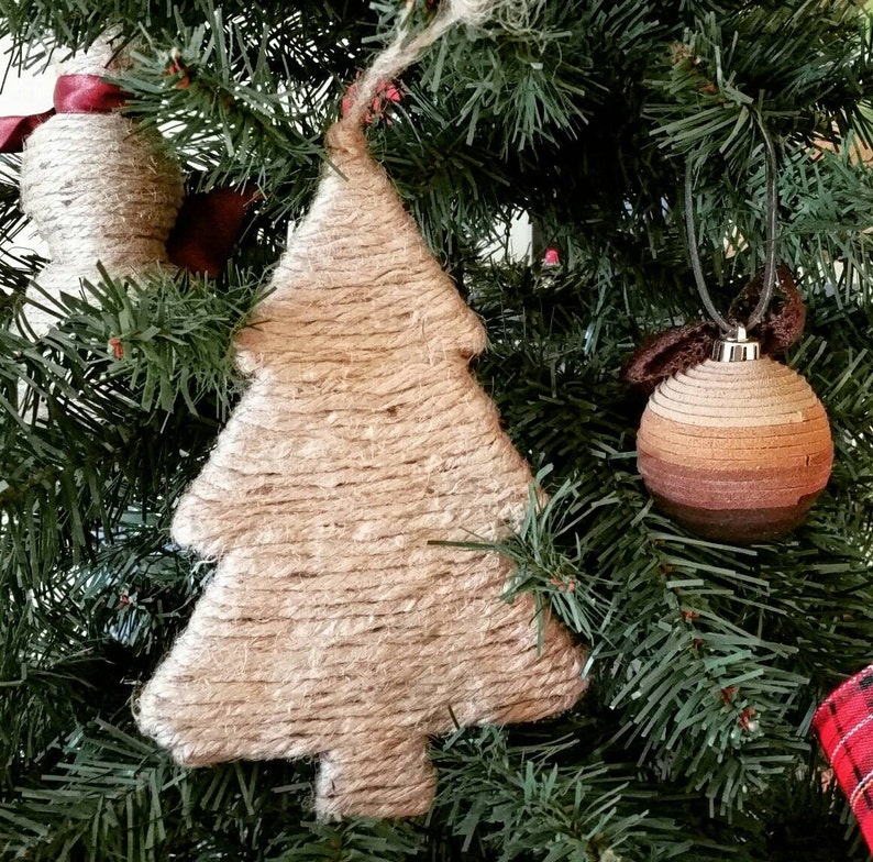 Christmas Ornament Jute Rope Christmas Tree Etsy
