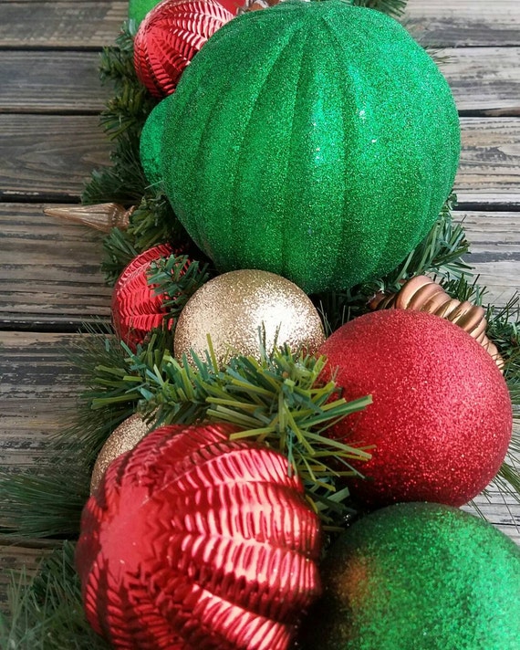 Christmas Garland, Holiday Garland, Mantel Garland, Fireplace Garland, Custom 6 Foot Pine Garland With Ornaments
