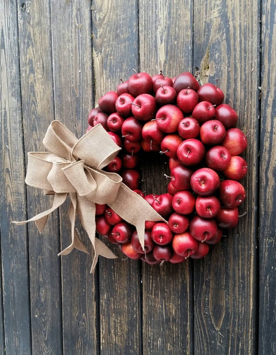 Apple Wreath, Red Apple Wreath, Christmas Wreath, Holiday Wreath, Fall Wreath, Autumn Wreath