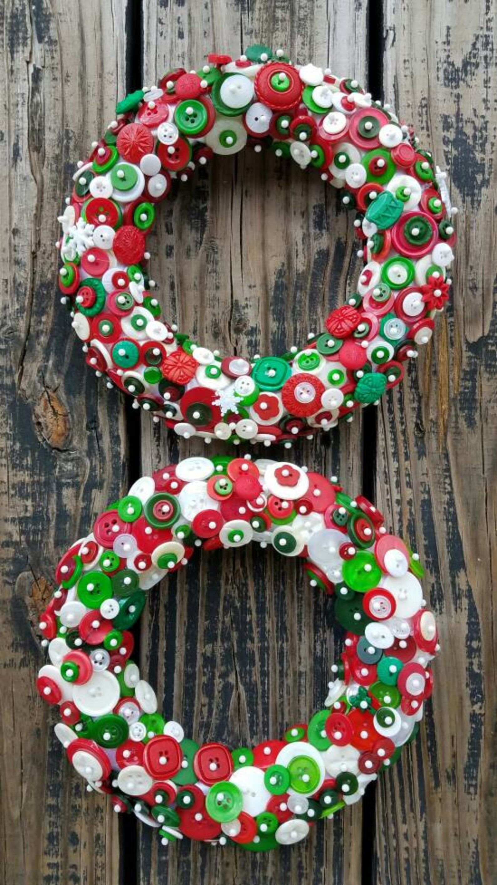 Button Wreath Holiday Button Wreath Christmas Button Wreath Etsy