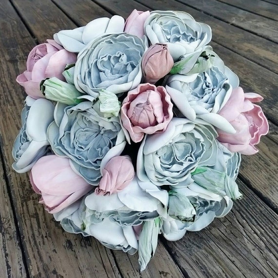 Bouquet, Custom Leather Flower Bridal Bouquet for Wedding or Third Anniversary