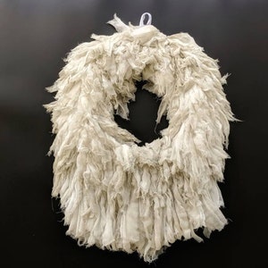 Wreath, Halloween Wreath, Gauze Wreath, Mummy Wreath, Gossamer Aged Gauze Wreath