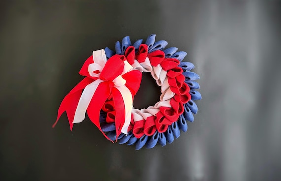 Burlap Wreath, Patriotic Burlap Wreath, Ready to Ship