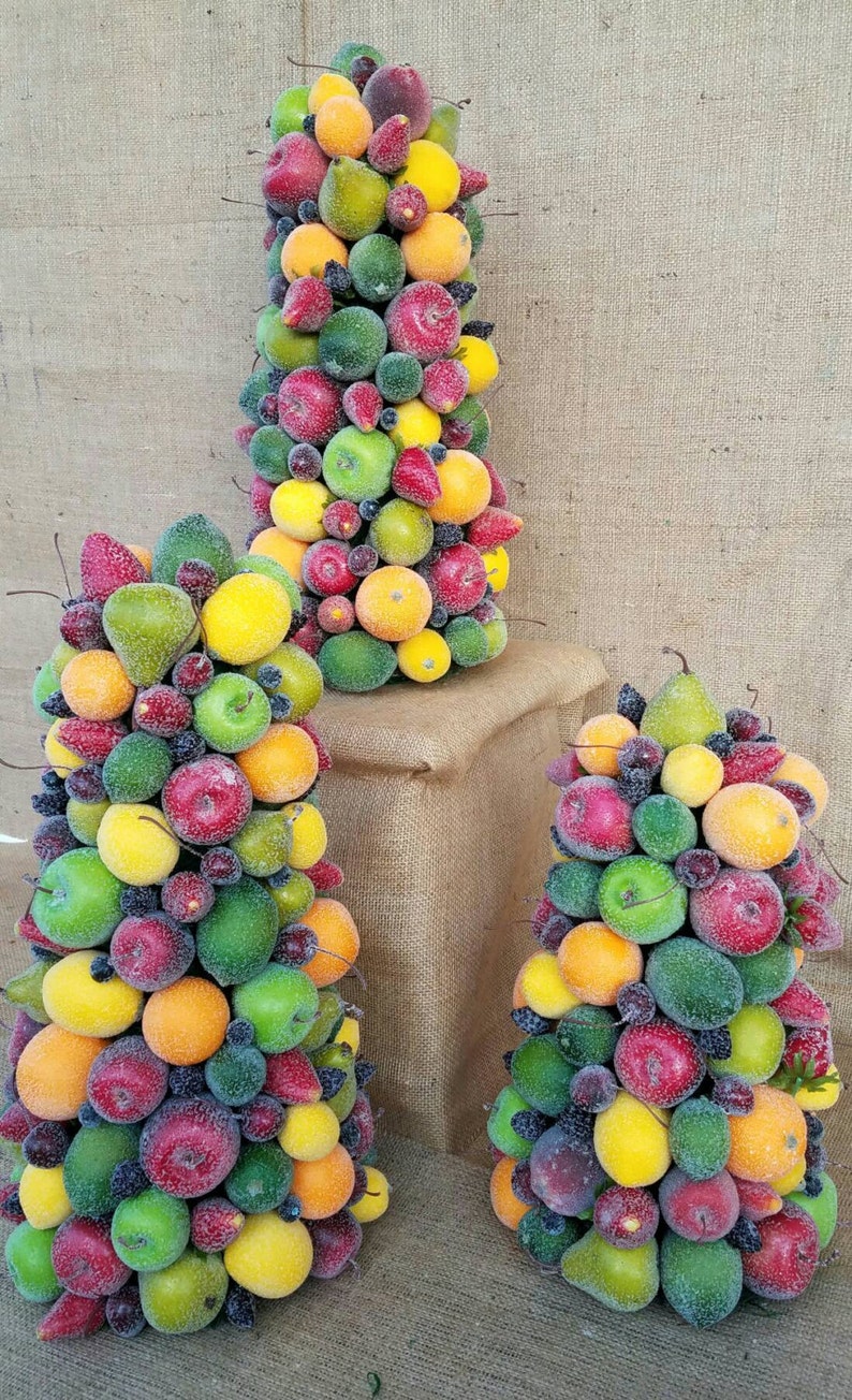 Christmas Topiary Sugared Fruit Topiary - Etsy