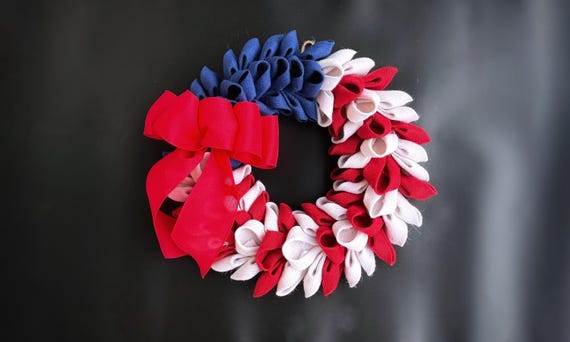 Burlap Wreath, Patriotic Burlap Wreath, Ready to Ship