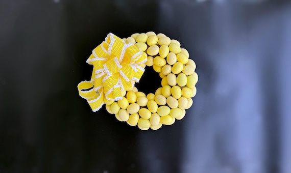 Ready to Ship Easter Wreath, Easter Egg Wreath, Egg Wreath, Yellow Speckled Egg Wreath
