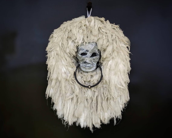 Halloween Wreath, Mummy Wreath, Distressed Gauze Wreath