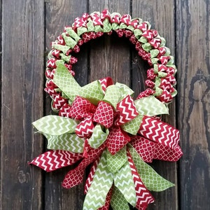 Christmas Wreath, Holiday Wreath, Ribbon Wreath, Christmas Ribbon Wreath image 5