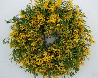 Forsythia Spring Wreath: Yellow & Green Floral Wreath