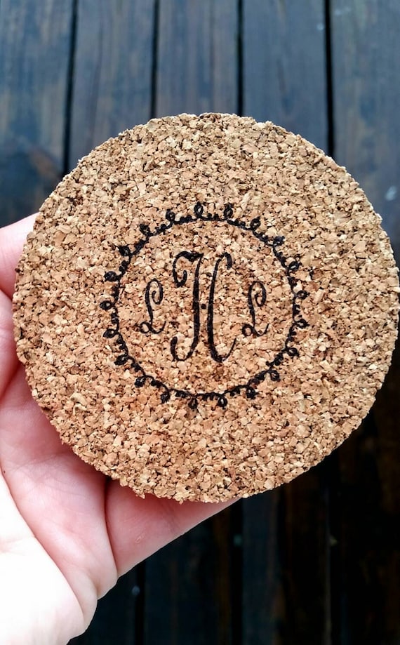 Cork Coasters, Personalized Cork Coaster for Wedding Receptions